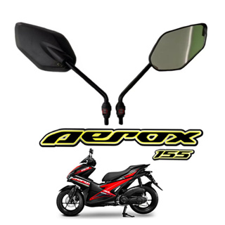 กระจก กระจกมองข้าง กระจกมอเตอร์ไซต์ aerox aerox155 แอร็อค แอรอค กระจกขายาว เกลียว Yamaha ดำ ราคาต่อคู่ Aerox Aerox155