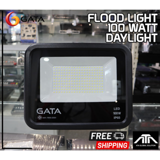 (สี Day light) โคมฟลัดไลท์ GATA  100 W LED Floodlight Slim DOB น้ำหนักเบาเหมาะสำหรับงานส่องสว่างทั่วไป