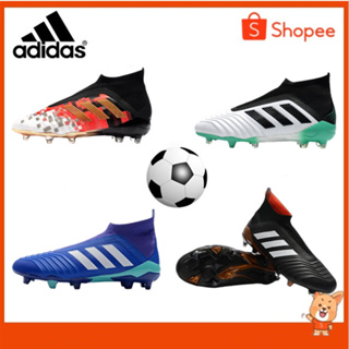 【ส่งจากกรุงเทพ 】Adidas_Predator 18+x Pogba FGผู้ชายรองเท้าฟุตบอลกลางแจ้ง FG รองเท้าฟุตซอล รองเท้าผ้าใบกันลื่น