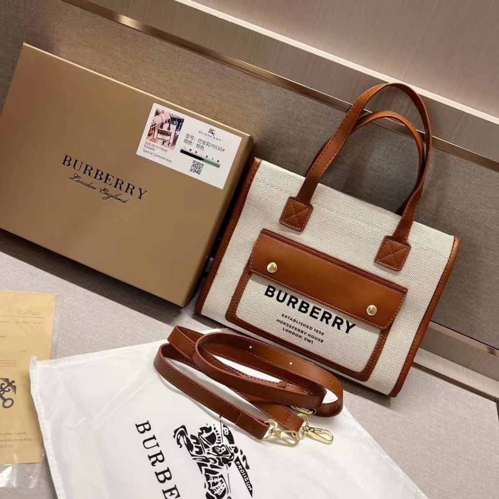 burberry-งานผ้าอย่างดี-จะถือหรือสะพายก็ดูแพง-ขนาด-10x25x21