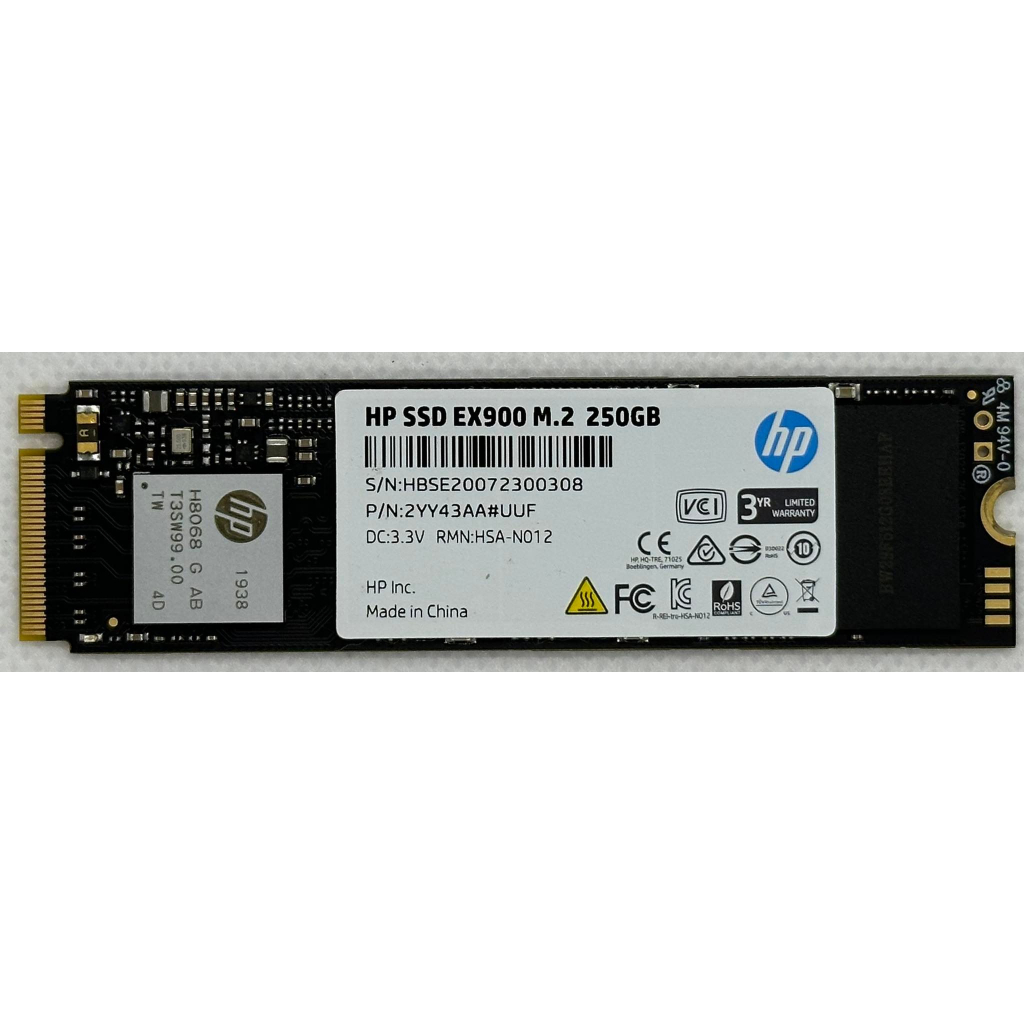 250-gb-ssd-เอสเอสดี-hp-ex900-pcie-nvme-m-2-2280-ใช้งานปกติ