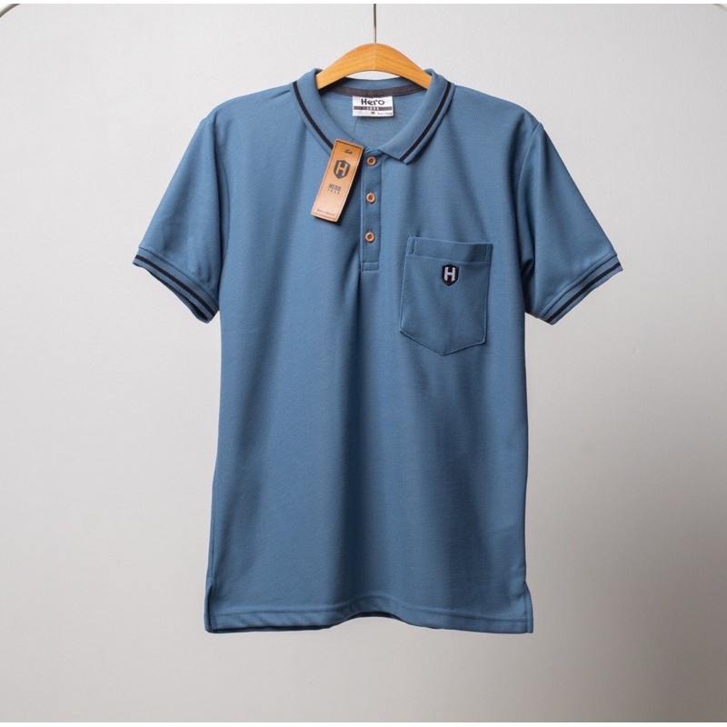 ภาพสินค้า2 ตัว 500 ใหม่ (S-2XL) เสื้อโปโล Hero1098 รุ่น กระเป๋าผ้า ️FEBSHOP จากร้าน polo_cafe บน Shopee ภาพที่ 2