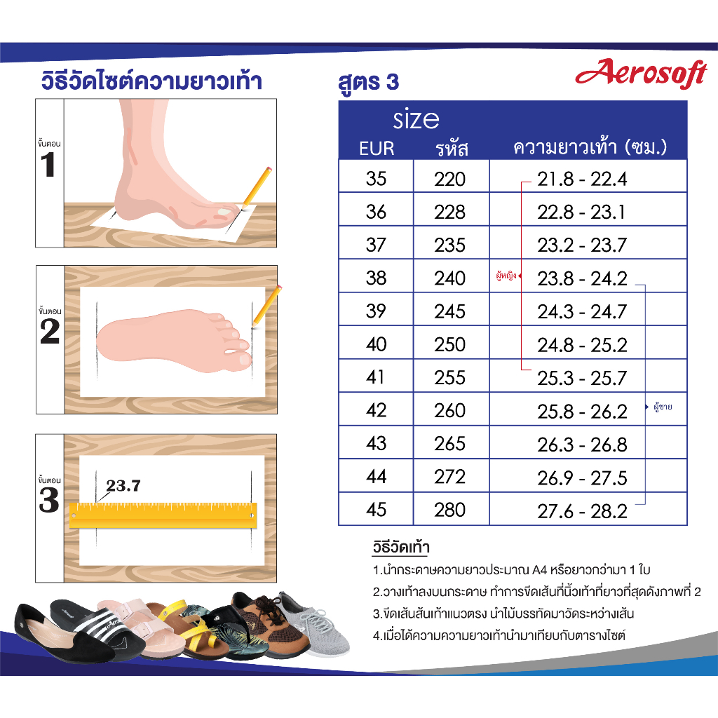 ภาพสินค้าAerosoft (แอโร่ซอฟ) รองเท้าคัชชูเพื่อสุขภาพ รุ่น CW3431 สีดำ จากร้าน aerosoft_officialshop บน Shopee ภาพที่ 3