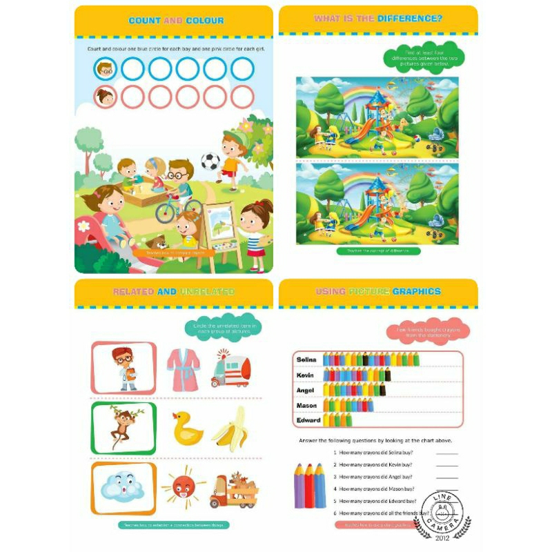 แบบฝึกหัดฝึกเชาว์-brain-games-activity-book-level-1-แบบฝึกหัดเด็กอนุบาล-vanda-learning