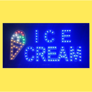 ป้ายไฟ LED ICE CREAM ป้ายไฟตกแต่งหน้าร้าน โดดเด่นสะดุดตา