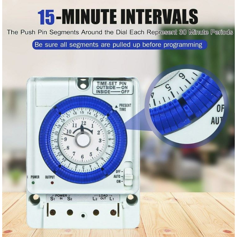 ไทม์เมอร์ Timer Switch นาฬิกาตั้งเวลา 24ชม รุ่น TB388 ตัวตั้งเวลาปิด