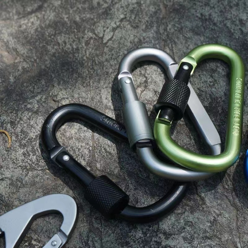 คาราบิเนอร์-ตะขอ8-carabiner-คาราไบเนอร์-รูปตัวd-ไว้สำหรับแขวนของต่างๆ-เกี่ยวของ-อลูมิเนียมอัลลอยด์