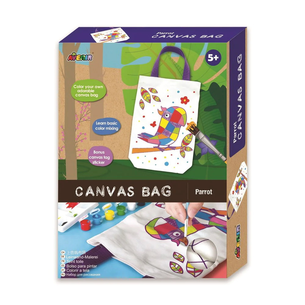 avenir-canvas-bag-ชุดเพ้นท์กระเป๋าลายม้าและนกแก้ว-canvas-bag-horse-and-parrot