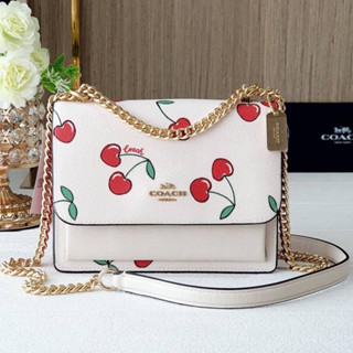 CE656 Coach Mini Klare Crossbody With Heart Cherry Print