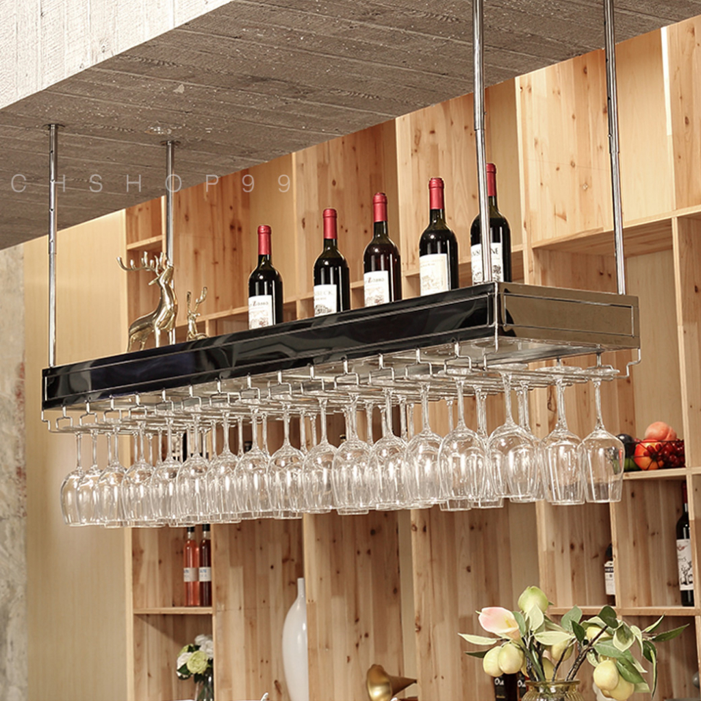 ที่แขวนแก้วไวน์เคาน์เตอร์บาร์-wine-glass-rack-สแตนเลสแท้-ชั้นวางขวดไวน์แบบแขวน-ชั้นวางไวน์แบบแขวน-ส่งฟรี