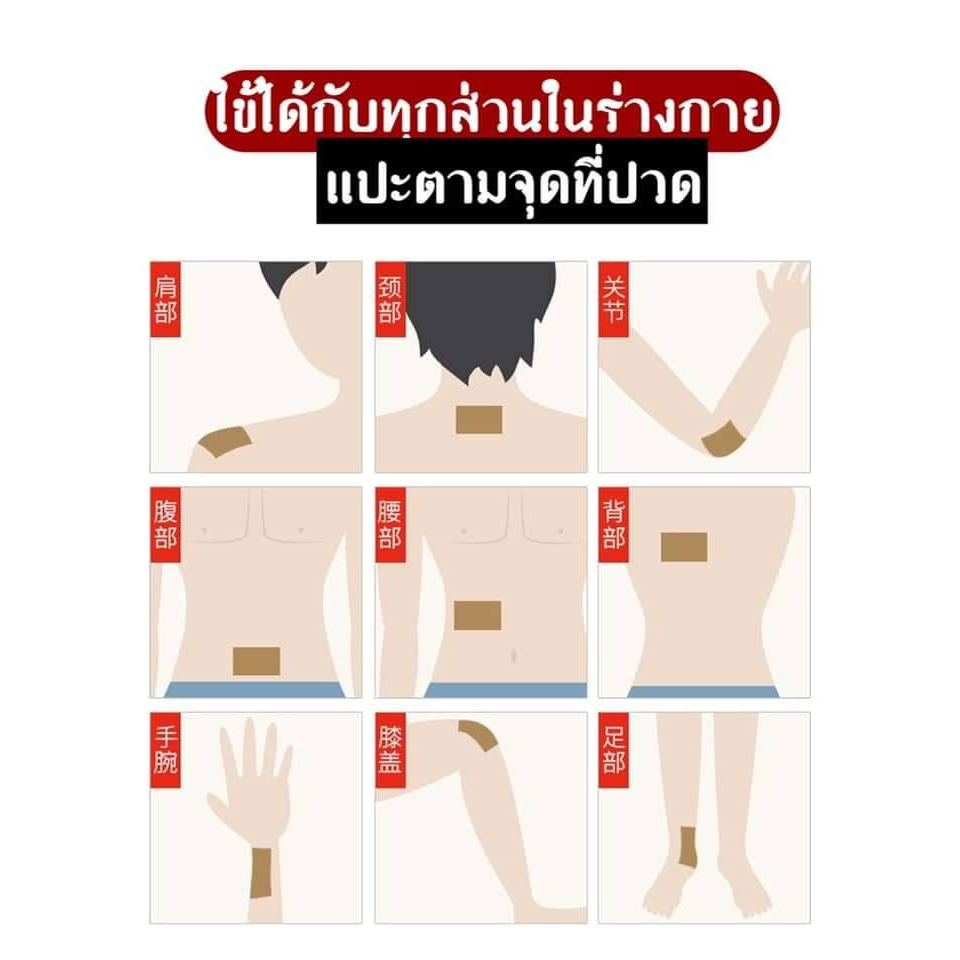 แผ่นแปะสมุนไพรจีน-แก้เมื่อย-แก้ปวด-พลาสเตอร์บรรเทาอาการปวดเมื่อย