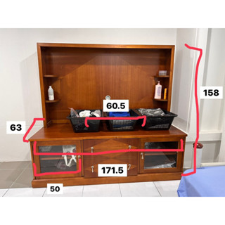 โต๊ะวางทีวี พื้นผิวไม้จริง โครงไม้อัด (มือสอง สภาพนางฟ้า)
