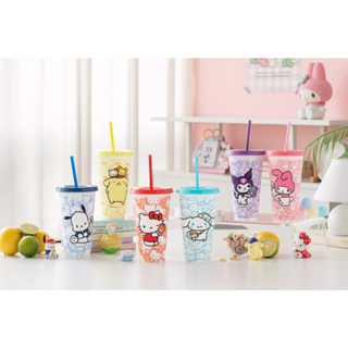 ( พร้อมส่ง ) Sanrio Color Changing Reusable Cold Cups ชุดแก้วเปลี่ยนสี 6 ชิ้น