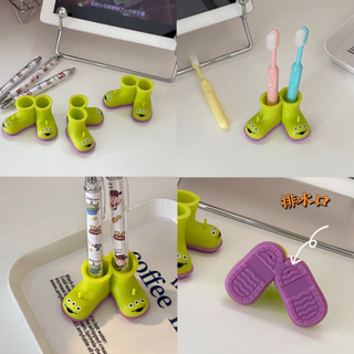 ส่งด่วน💚 ที่วางแปรงสีฟัน Toothbrush holder ที่เสียบปากกา Little green man ที่วางปากกาน่ารัก ที่วางของบนโต๊ะ desk tidy