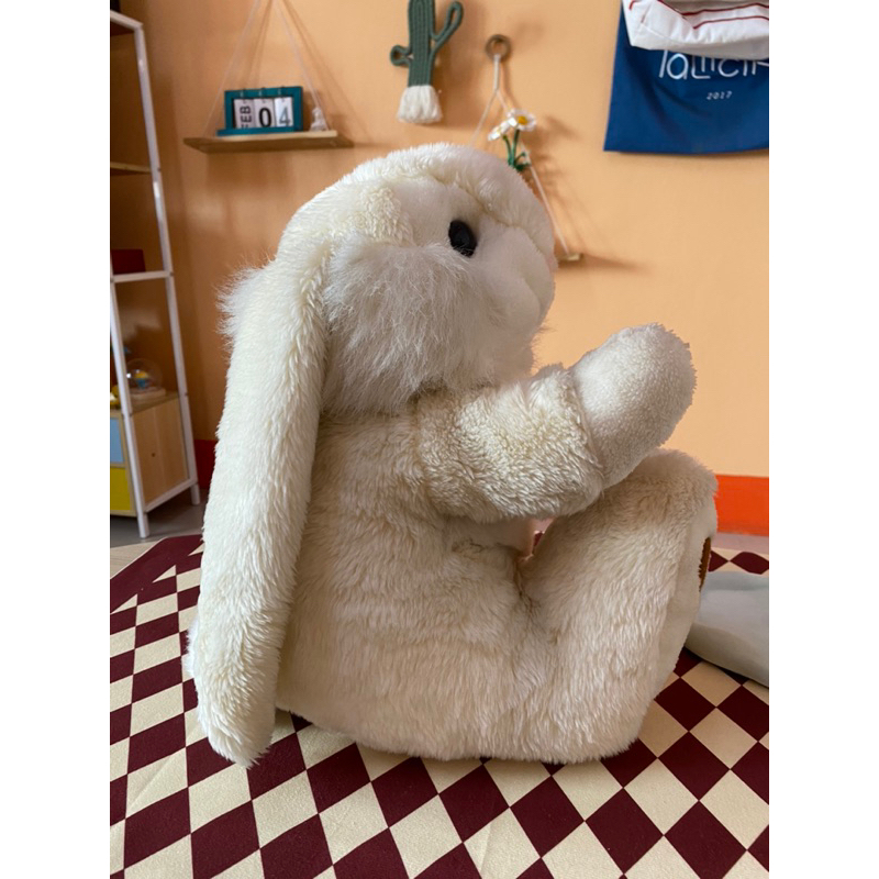 ตุ๊กตามือสอง-ตุ๊กตากระต่ายมือสอง-ตัวใหญ่หนานุ่ม-สีขาว-ขนาด-30x20-ซม
