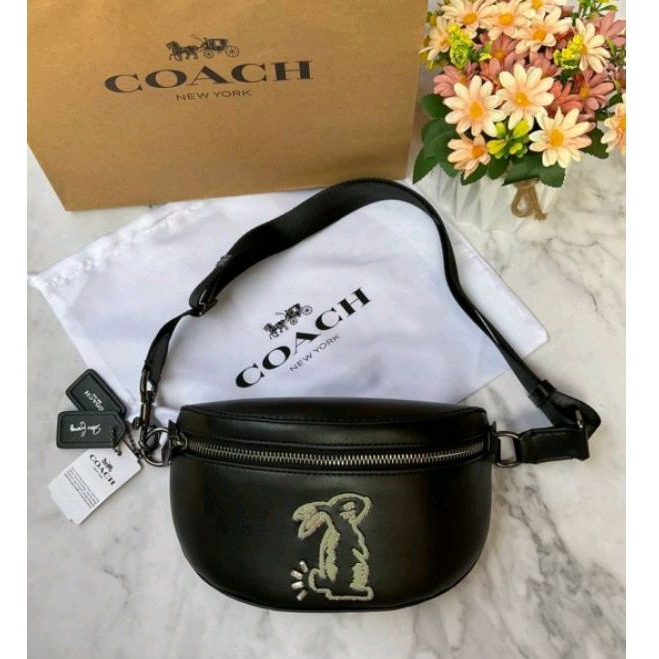 Coach selena belt bag with online bunny