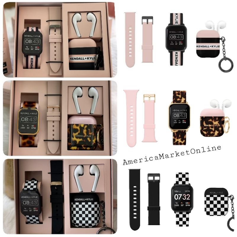 KENDALL & KYLIE Smart Watch & Bluetooth Headphone Gift Set Shopee