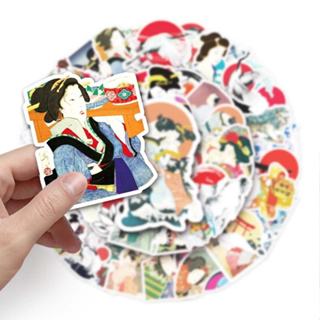 💥พร้อมส่ง💥New JAPAN 浮世絵 うきよえUkiyo-e  สติกเกอร์  sticker 50ชิ้น  สเก็ตบอร์ด DIY