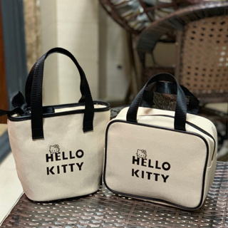 กระเป๋าผ้ามีซิป Hello Kitty (พร้อมส่งจากไทย)