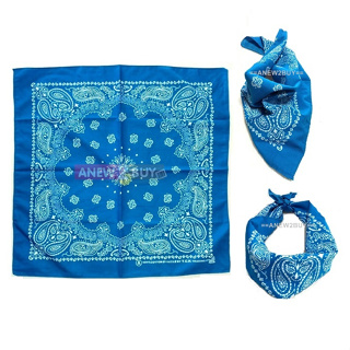 ผ้าลายวินเทจ ลายลูกน้ำ ใช้โพกหัวหรือพันคอได้ (Bandana Paisley Scarf Vintage)