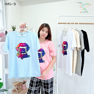 4000 IMG-9# 6 สี เสื้อยืด ผ้าคอตตอนผสม งานพิมพ์ลาย สไตล์เกาหลี เนื้อผ้าดี