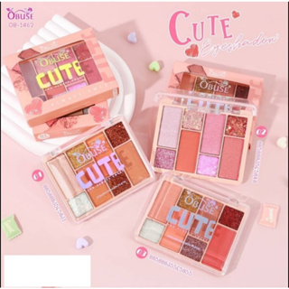 OB-1462 OBUSE CUTE EYESHADOW AND ALWAYS SWEET พาเลท อายแชโดว์ 8 สี เนื้อแมทท์ ชิมเมอร์ กลิตเตอร์