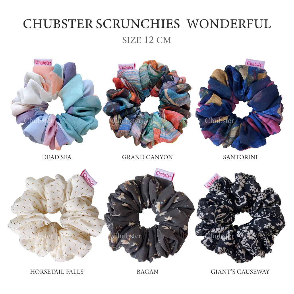 wonderful-chiffon-scrunchies-12cm-ยางมัดผม-ผ้าชีฟอง-ยางรัดผมโดนัท