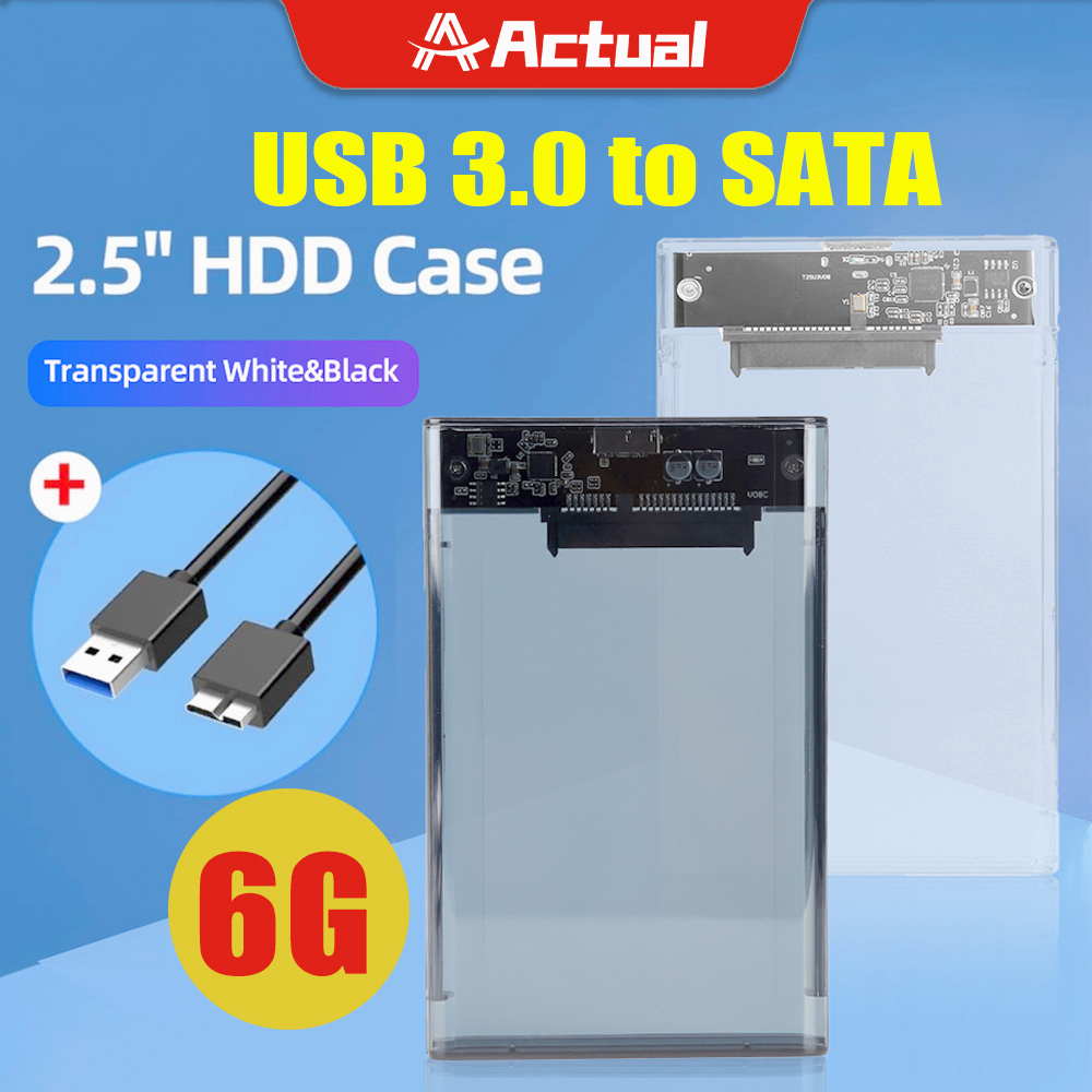 ภาพหน้าปกสินค้าActual  HDD Case SSD Enclosure 2.5inch ฮาร์ดไดรฟ์ USB 3.0 แบบใส รองรับโปรโตคอล UASP สําหรับ 7-9.5 มม. ขนาด 2.5 นิ้ว จากร้าน actual_official_shop บน Shopee