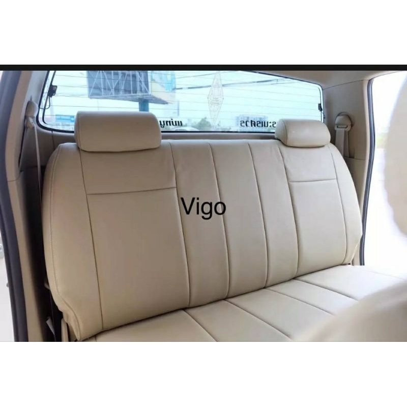 หนังหุ้มเบาะหลังตรงรุ่น-vigo-วีโก้เก่า-ใหม่-แชมร์-สีครีม-สวมทับเบาะเดิมเข้ารูป-ภายในรถสวยดูดี