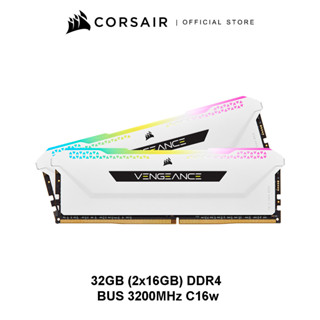 CORSAIR RAM VENGEANCE RGB PRO SL 32GB (2x16GB) DDR4 DRAM 3200MHz C16 Memory Kit – White