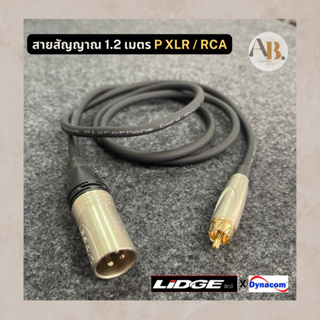 สาย P.CANNON-P.RCA สายสัญญาณเสียง XLRผู้-RCAผู้ Lidge สาย Dynacom ความยาว1.2เมตร AB Audio