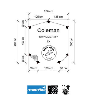 Ground Sheet For Coleman Instant Swagger 3P x Shoes Storage