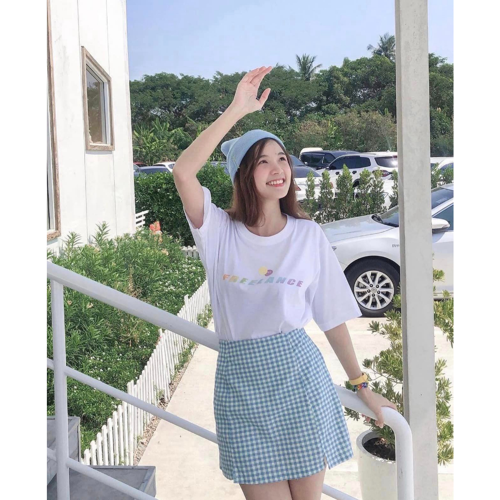 femini-bkk-เสื้อยืดcotton-100-แขนสั้น-freelance-สีขาว