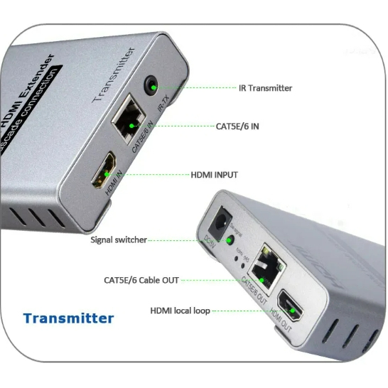 hdmi-to-lan-120m-kvm-กล่องแปลงสัญญาณภาพ-4k-hdmi-extender-120m-with-ir-loop-อุปกรณ์ขยายสัญญาณ-hdmi-ผ่านสาย-lan