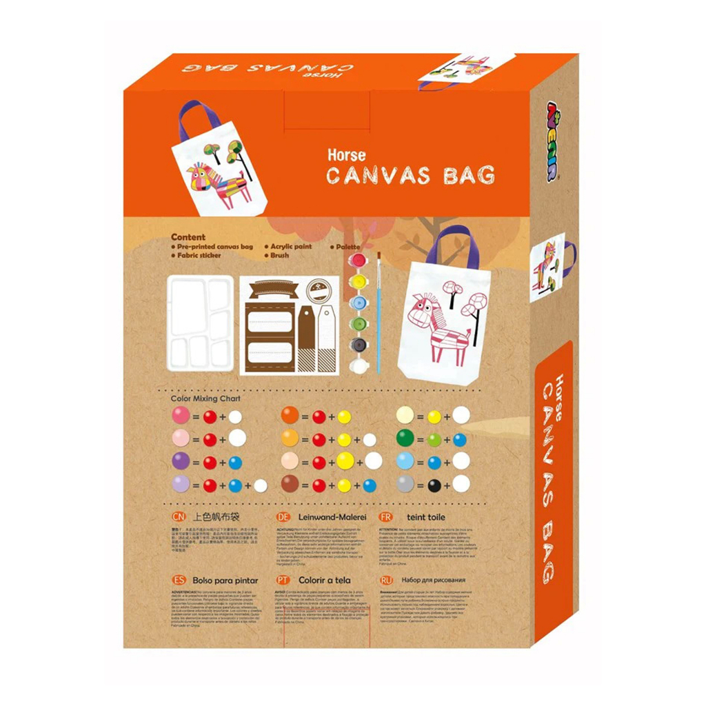 avenir-canvas-bag-ชุดเพ้นท์กระเป๋าลายม้าและนกแก้ว-canvas-bag-horse-and-parrot