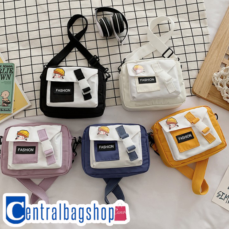 centralbagshop-c1638-กระเป๋าสะพายข้างfashionสีทรูโทนน่ารัก