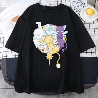 Card captor sakura น่ารัก เสื้อยืดแขนสั้นลายการ์ตูน อนิเมะ Unisex