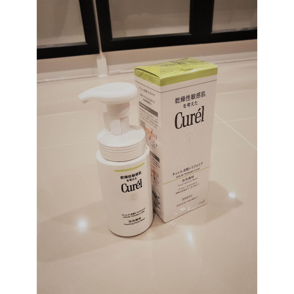 curel-sebum-trouble-care-foaming-facial-wash-ขวดสีเขียว-สำหรับผิว-sensitive-ส่งตรงจากญี่ปุ่น-ของแท้-100