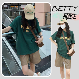 Betty House🎀เสื้อยืดหลวม🍒ย้อนยุคสีเขียว เสื้อยืดโอเวอร์ไ สกรีนลายคมชัด ผ้านิ่ม ใส่สบาย🌟พร้อมส่ง 💥พร้อมส่งจากกทม มาถึงใน 3-5 วัน