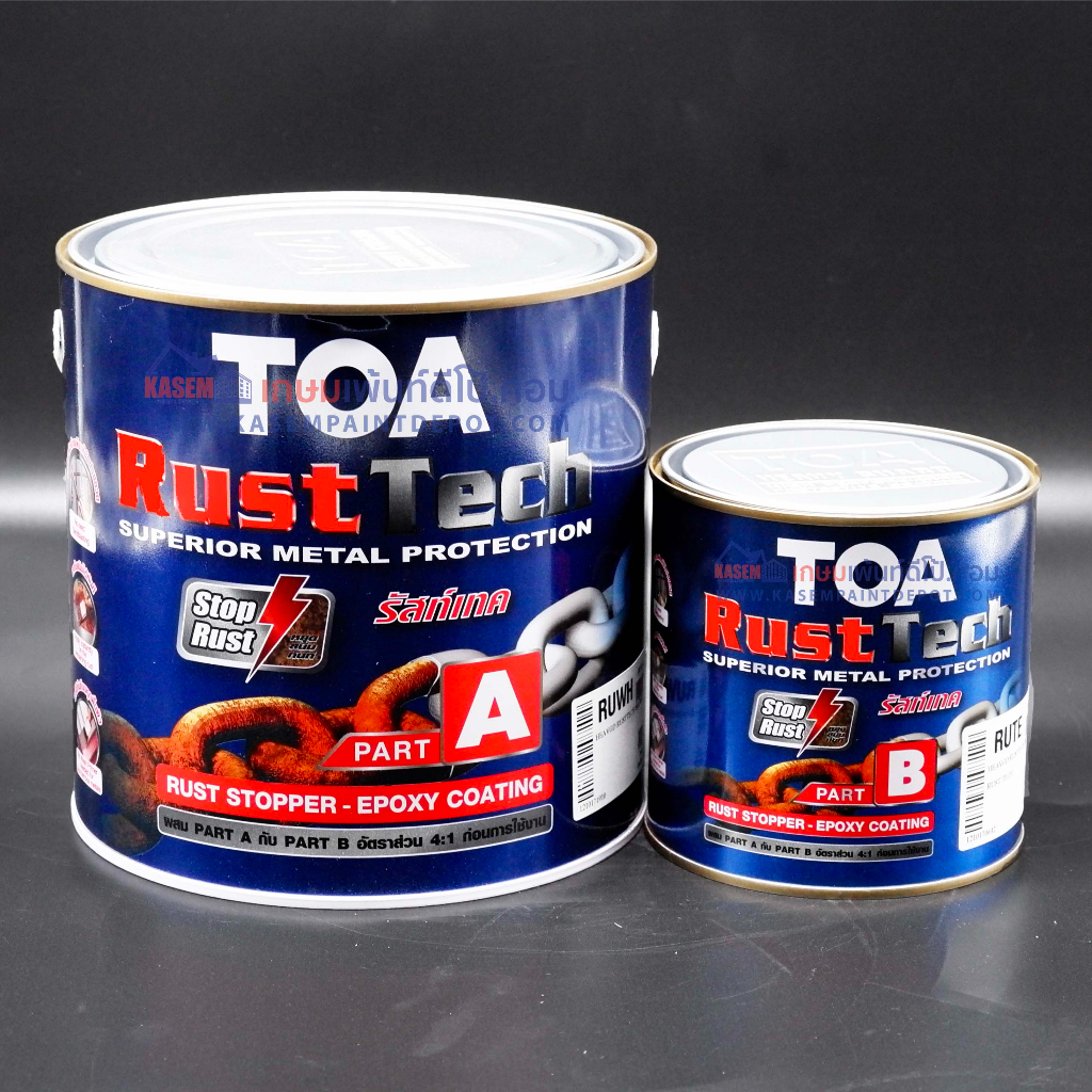 TOA Rust Tech Grey รองพื้นอีพ็อกซี่หยุดสนิม ทีโอเอ รัสท์เทค สีเทา ขนาด ...
