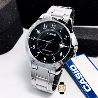 Casio Classic Silver casioผู้ชายแท้ หน้าปัดสีดำ นาฬิกาCasio คาสิโอ นาฬิกาแท้ นาฬิกาผู้ชาย นาฬิกาแบรนด์เนม พร้อมประกัน