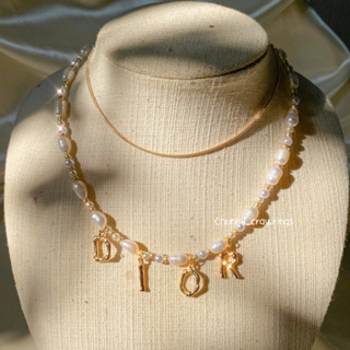 pearls necklace สร้อยมุกน้ำจืด จี้18K (ทำตามชื่อได้ค้า)