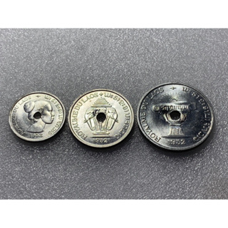 เหรียญรุ่นเก่าของประเทศลาว ชนิด10-50Cent ปี1952 ยกชุด3เหรียญ