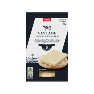 Coles Vintage Cheese &amp; Crackers 🍾🧀 50g.