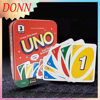 การ์ด UNO หนาการ์ดคุณภาพสูงคลาสสิก UNO การ์ดกล่องดีบุก 2-7 คนการ์ดเกมกระดาน