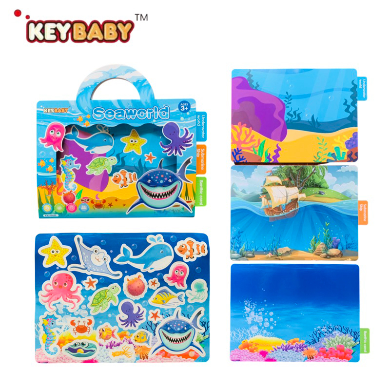 lalemon-keybaby-reusable-sticker-book-สมุดสติ๊กเกอร์แปะซ้ำได้-สติ๊กเกอร์สูญญากาศ-สติ๊กเกอร์เล่นซ้ำได้