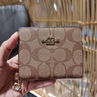 COACH C3309 SNAP WALLET IN SIGNATURE CANVAS