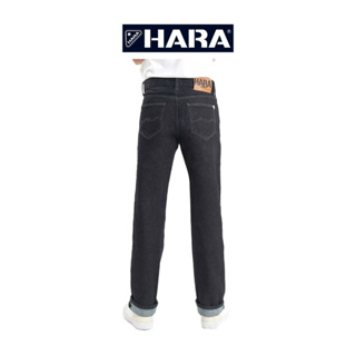 สินค้า Hara jeans Original Straight Fit กางเกงยีนส์ สีดำ ปักด้ายเทา (เลือกไซส์ได้) G03022