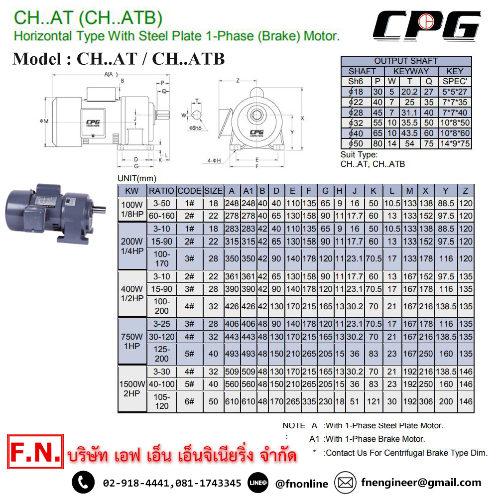 cpg-ch400-20at-มอเตอร์เกียร์-แบบขาตั้ง-1-2hp-220v-อัตราทด-1-20-รุ่นมินิรับงานหนัก