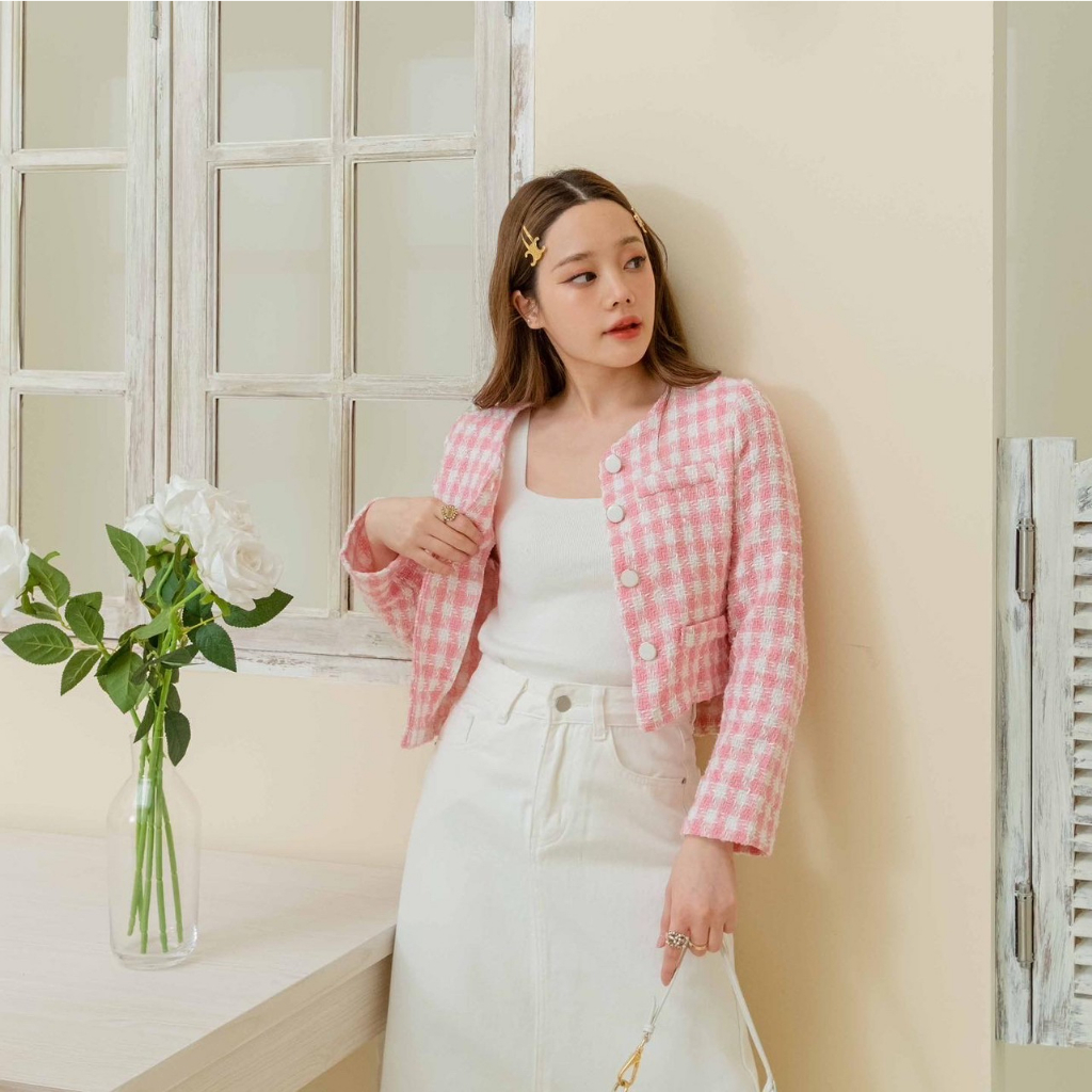 Kimmame - เสื้อ รุ่น Ditto Tweed Jacket 3 สี | Shopee Thailand